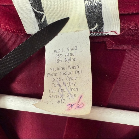 VTG 50s Jonathan Logan Velvet Dress Red Party Belt SZ 13/14 L Maxi Holiday Class - Picture 5 of 11